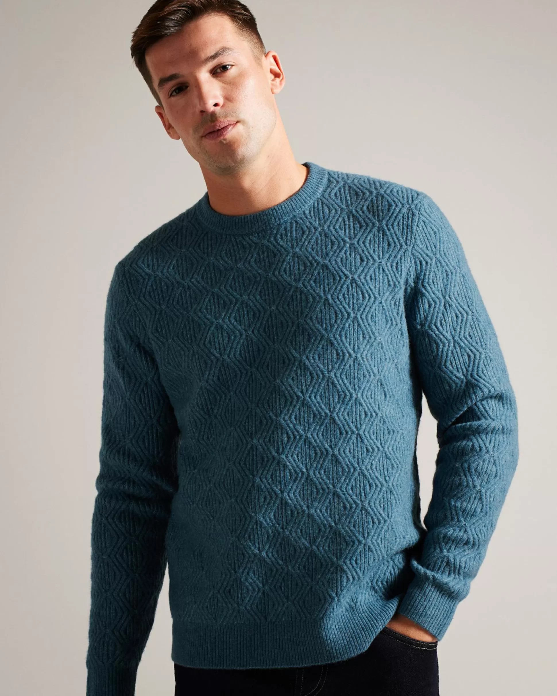 Jumpers & Knitwear^Ted Baker Atchet Teal-Blue