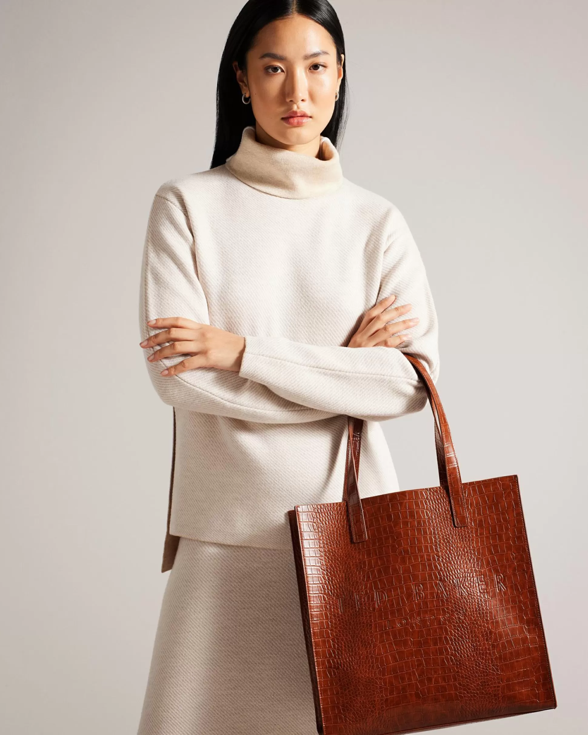 Icon Bags & Signature Bags | Tote Bags^Ted Baker Croccon Dark Tan